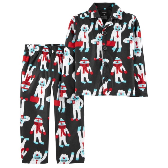 Carter’s Abominable Snowman 2-Piece Flannel PJ Set - Picture 1 of 3